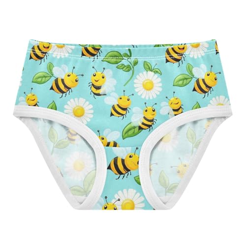 Joisal Cotton Girls Underwear Toddlers Cute Cartoon Bees Flowers Green Panties Little Girl Designer Undies Kids Briefs 2t