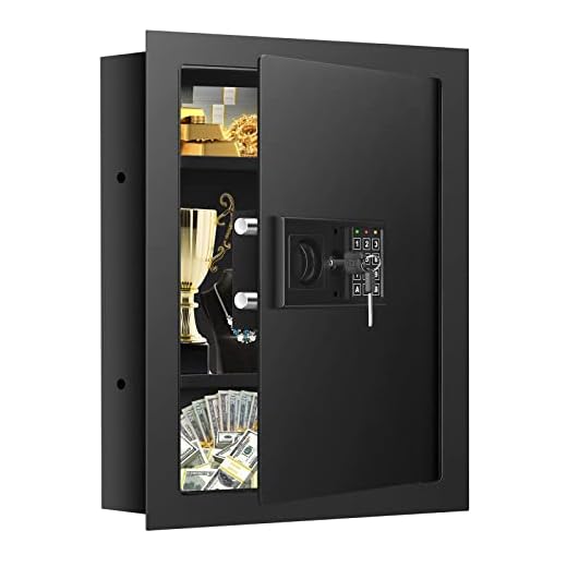 22.05" Tall Fireproof Wall Safes Between the Studs 16" Centers, Electronic Hidden Safe with Removable Shelf, Home Safe for Firearms, Money, Jewelry, Passport