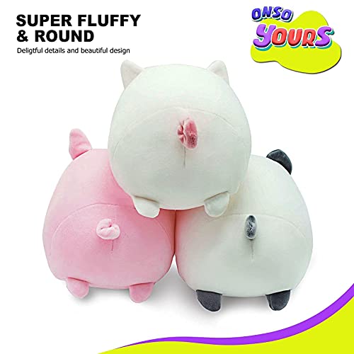 Onsoyours Plush Toys Set, 3Pcs Stuffed Animals With Panda, Pig And Cat, Creative Decoration Cuddly Plush Pillows 9" For Kids Girls Boys (Panda/Pig/Cat) #TOP4