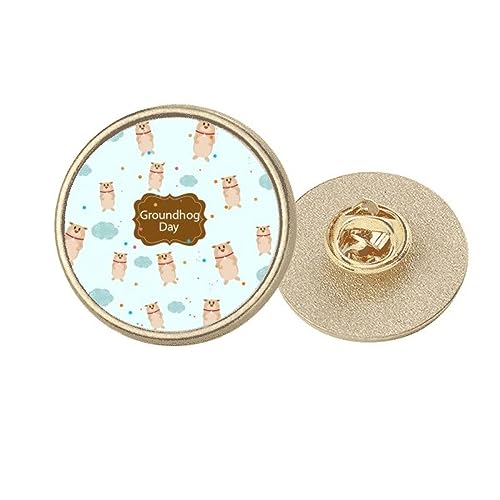 Broche ronde en métal doré Marmotte M pour styliser un col trop terne