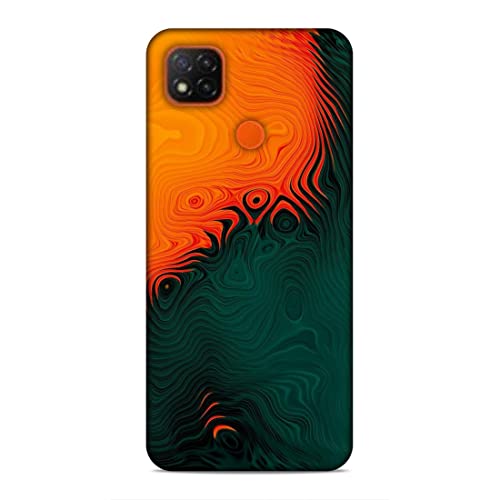 Image of Printed Mobile Back Hard Case Cover for Xiaomi Redmi 9C / Xiaomi Poco C31 / Xiaomi Redmi 9 Activ /Xiaomi Redmi 9 | Orange, Green, Wave, Cool Theme-2188