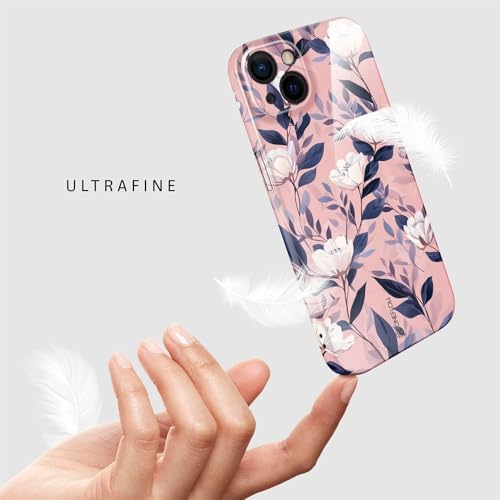 Coque iPhone 13 fleurs Blanc Rose avec protection de caméra intégrée - 5