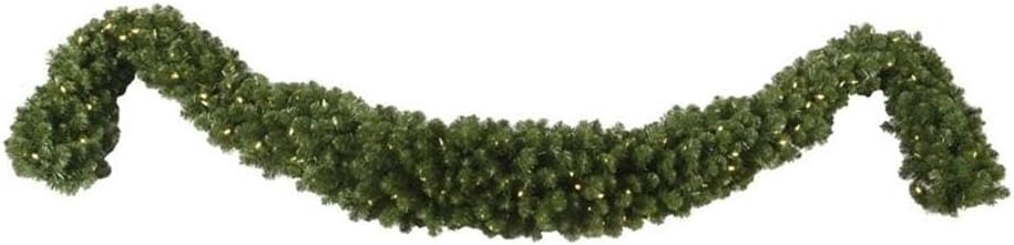 Vickerman 9' Grand Teton Artificial Christmas Garland, Warm White Wide Angle LED Lights - Indoor/Outdoor Seasonal Home Decor - Durable and Reliable