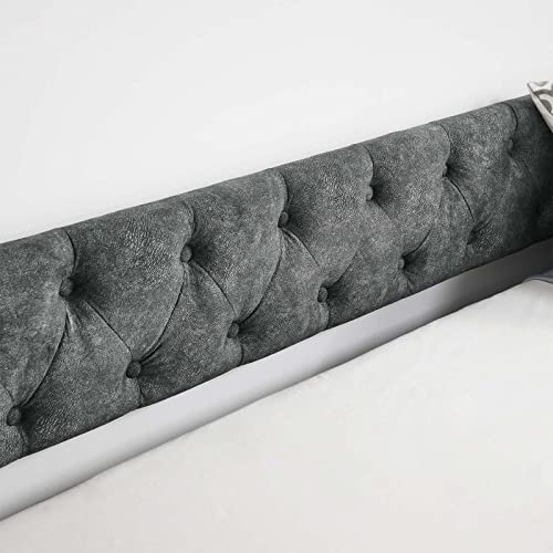 Antetek Daybed with Trundle, Modern Linen Upholstered Full Size Day Bed Button-Tufted Sofa Daybed Frame and A Trundle, No Box Spring Needed, Furniture for Bedroom Living Room Guest Room (Grey, Full)