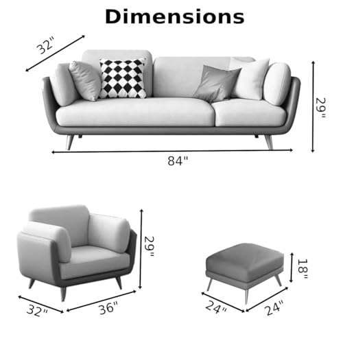 Image of Chesterfield Velvet Upholstery 3-Seater with Armchair and Footrest, Design in 3+1+Footrest Sofa for Living Room, Bedroom, Hallways (Green & Brown)