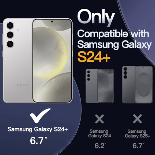 JETech Magnetic Case for Samsung Galaxy S24+ / S24 Plus 5G, Compatible with MagSafe, Shockproof Protective Phone Cover, Non-Yellowing Hard Clear PC Back (Clear)