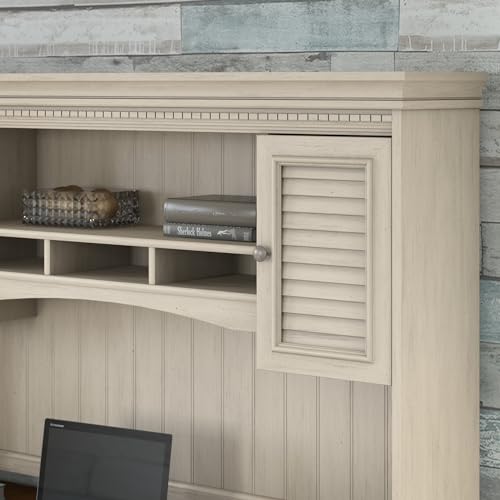 Bush Business Furniture WC53231-03 Bush Furniture Fairview 60W Hutch For L Shaped Desk In Antique White, Attachment thumb #3