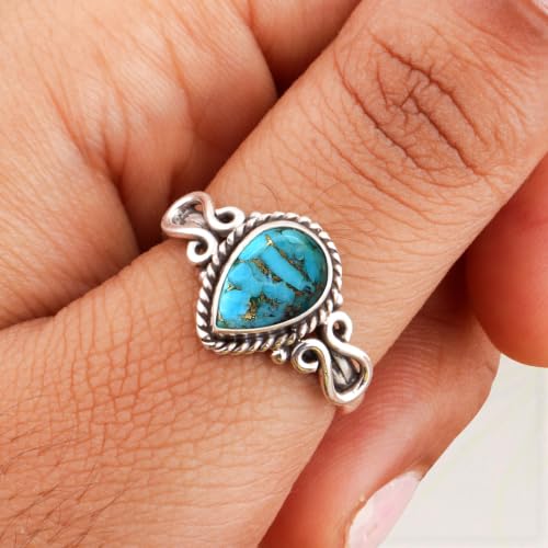 Miniatura 6 de Natura Blue Flash Labradorite Gemstone Ring 925 Sterling Silver Handmade Ring For Women Wedding Engagement Gift For Her Tear Drop Solitaire