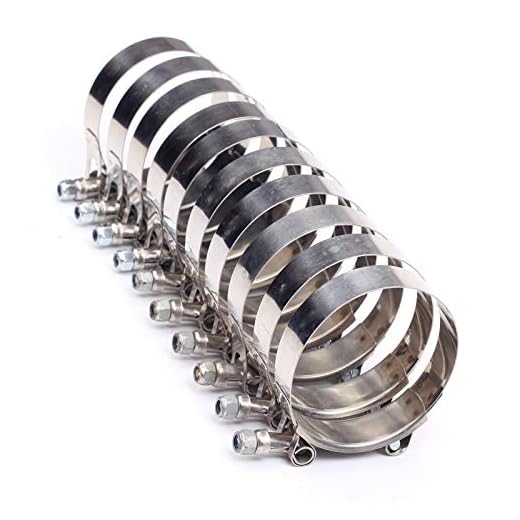 10PCS Stainless Steel T-Bolt Clamps Turbo Intake Intercooler Clamp Range 32-37mm for 1 Inch Hose ID