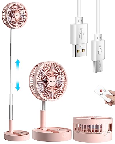 AICase Stand Fan,Folding Portable Telescopic Floor/USB Desk Fan w...