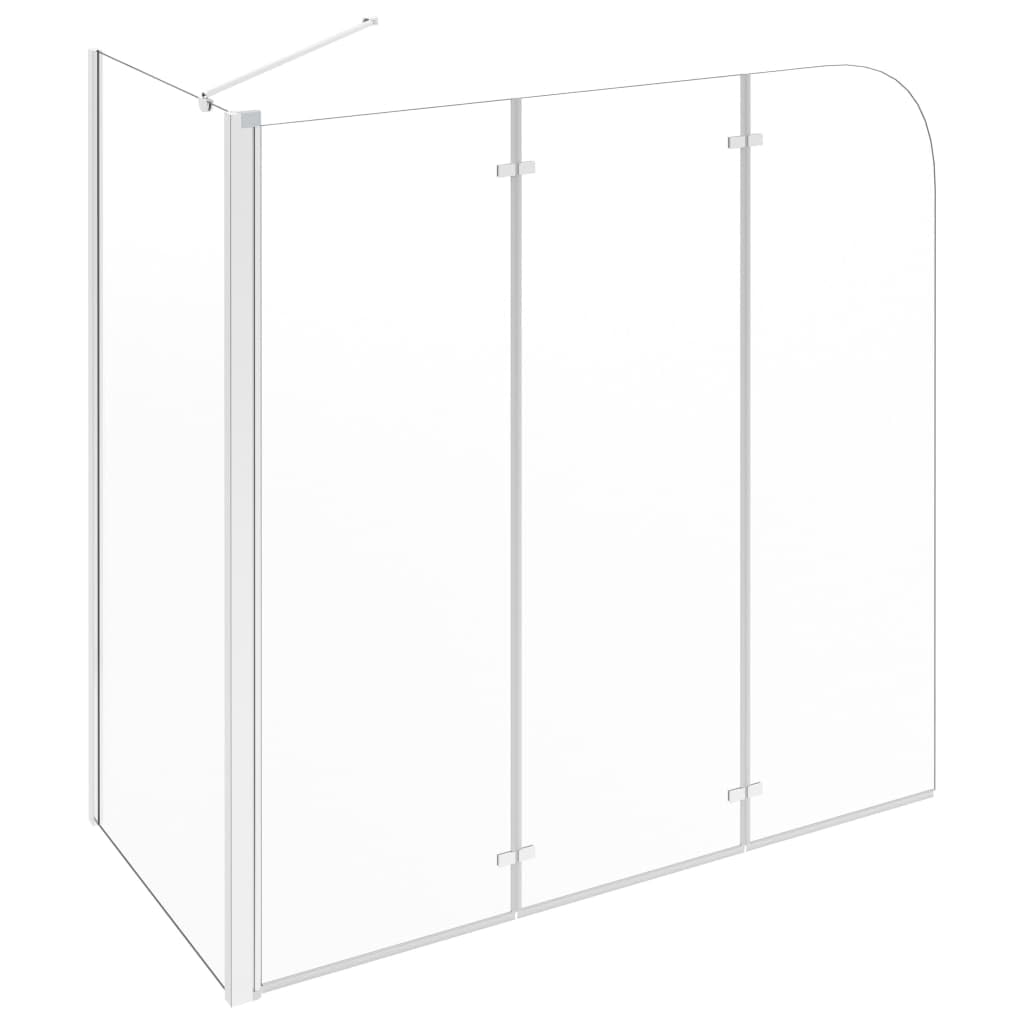 Mampara de ducha, 120 x 69 x 130 cm, accesorio de bañera plegable de cristal de seguridad con marco de aluminio para bañera