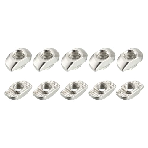 METALLIXITY Tuercas en T deslizantes (Rosca M6) 10 piezas, Tuerca en T de cabeza de martillo de acero al carbono para Perfil de Extrusión de Aluminio de la Serie 3030