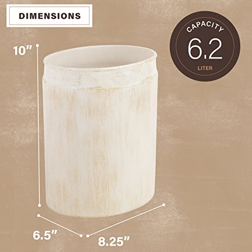 Image of Creative Scents Rustic Luxe Small Bathroom Trash Can 1.53 Gal / 5.8L - Oval Bathroom Garbage Can Bin for Modern Farmhouse Decor - Small Waste Basket for Bathroom and Bedroom