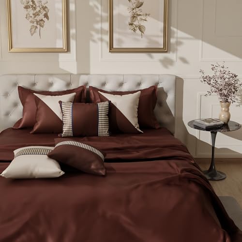 Image of Stoa Paris Cushion Covers for Home, Digital Printed Pillow Covers Set of 5, Throw Cushion Covers for Bed, Sofa, Home Decor - Hot Chocolate, Charming Ivory