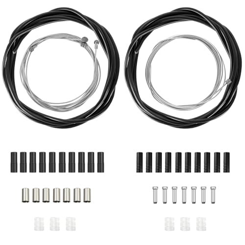 Ainiv Set de Câbles de Frein Vélo, Kit de Frein Universels et de Dérailleur, Gaines pour Câbles de Dérailleur pour VTT, Vélos de Route, Vélos de Course...
