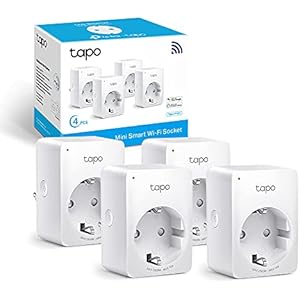 Tapo P100 Presa Intelligente WiFi Smart Plug, Compatibile con Alexa e Google Home, Controllo Remoto tramite APP Tapo, 10A, 2300W, confezione da 4 pezzi 4pz