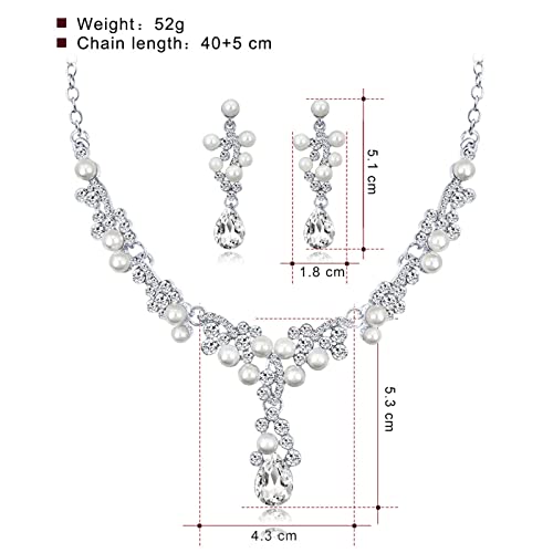 Juego de joyas gran bisutería pendientes para mujer collar cadena de declaración 45 cm 6