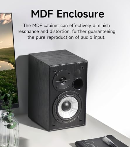 Edifier R990BT Bluetooth 5.4 Bookshelf Speakers, 2.0 Active Multimedia Speaker, 24W Output Power, RCA/AUX/Bluetooth Inputs, Digital Audio Processing, MDF Enclosure, App Control, for PC/Smartphone/TV - Image 5