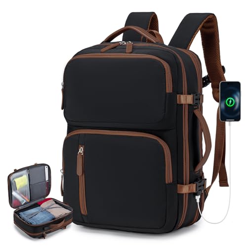 BAGZY Expandable Travel Backpack – 17x13x6 Inches (22L to 30L) Airline-Approved Underseat Personal Item Bag, Lightweight Water-Resistant Carry On Luggage for College Weekender 43x3 image 5