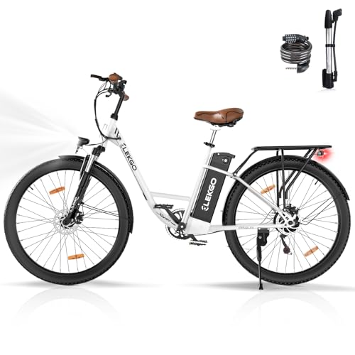 ELEKGO E-Bike 28-Zoll-Elektrofahrrad, 7-Gang-Damenfahrrad, E Bike für die Stadt, LCD-Display, mit Vorderradgabel-Federung, City Ebike für Herren und Damen
