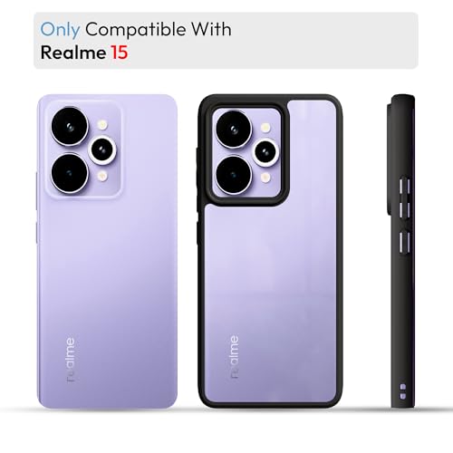 Image of KAPAVER Hybrid Series Back Cover Case Compatible with Realme 15 / Realme15 PRO 5G (PC+TPU) (Black)