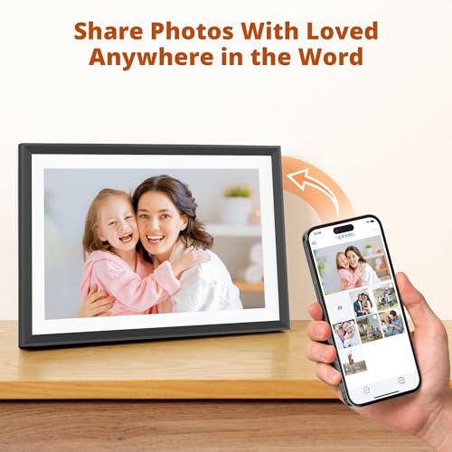 Image of Dragon Touch 10.1'' WiFi Digital Picture Frame with Dual Swappable Snap Frames - 1280x800 HD IPS Touch Screen, Auto-Rotate, Instantly Share Photos /Videos via Free App, Gift for Birthday, Wedding, Mom