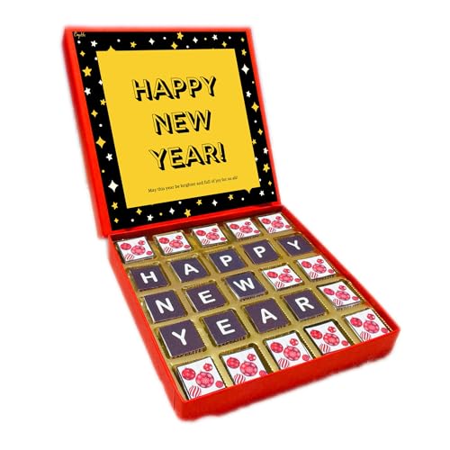 Image of Expelite Happy New Year Chocolate Gift for Kids -25 Pc Happy New Year Gift for Employees Clients Customers