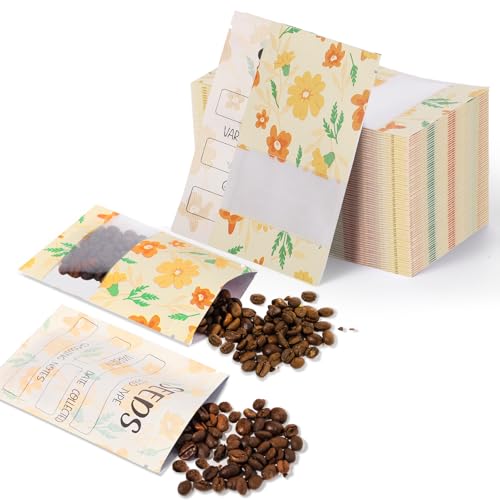120 Seed Envelopes with Window Resealable Paper Packets 14 x 9 cm