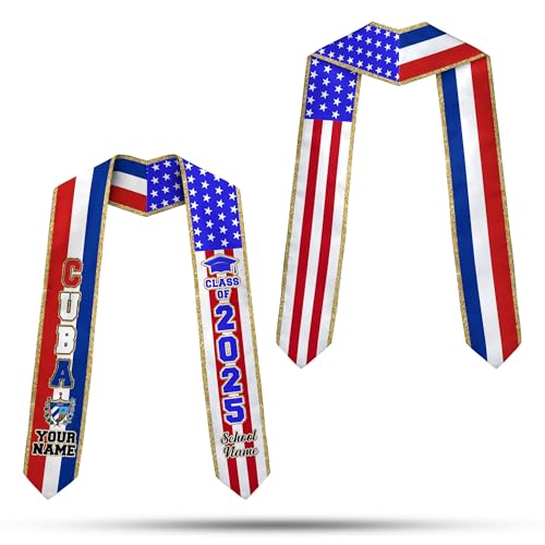 Mostefy Personalized Cuba Graduation Stole 2025, Customized Cuban Graduation Sash, Cuba Graduation Sash Gift for Students2