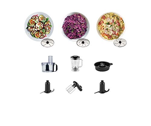 Kenwood Multipro Compact FDM301SS compacte keukenmachine, 2,1 liter, incl. roestvrijstalen messen, 3 werkschijven en 4 andere accessoires, metalen behuizing, 800 Watt, zilver - Image 7