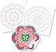 Avenue Mandarine GY027O Malbuch Graffy Pop Mandala, Zeichenpapier 250g, vorgestanzte Formen, 12 Motive wiederholen sich jeweils dreimal, ideal für Kinder ab 6 Jahren, 1 Stück, Rosa