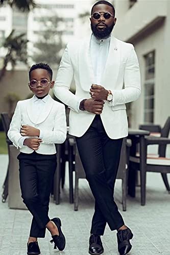 Men's Jacquard Suit Shawl Lapel 2-Pieces Jacket Pants Set for Wedding Prom Dinner2