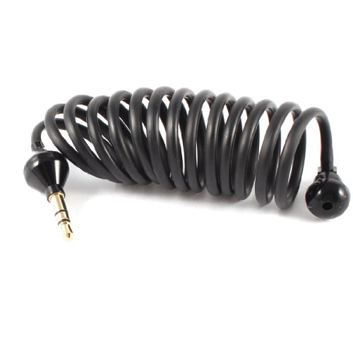 Qtqgoitem Black 3.5mm Jack Elastic Telephone Wire Design Earphone for Cell Phone (model: 386 6b0 7ee b5c 1b6)