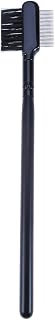 Dual Head Eyebrow Brush and Eyelash Comb Portable Beauty Tool | Stainless Steel and Plastic Build, Lightweight Angled Tip, Black Finish, for Travel Makeup Kits