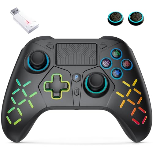 PS5コントローラー 互換 PC コントローラー 2.4Gレシバー付き ゼロ遅延 Bluetooth 無線接続 連射Turbo機能 6軸ジャイロセンサー搭載 ホール効果スティック マクロ機能 RGBライト 遅延なし 重力感応 3.5 mmオーディオポート 多機種対応【 PS5/ PS4/ PS3/ Switch/Android/iOS/PC/MAC/Steam 】日本語取扱説明書付き