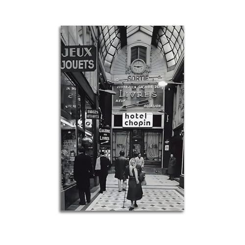 RedMush Poster vintage noir et blanc Robert Doisneau (3) sur toile - Décoration murale pour salon, chambre à coucher - Style sans cadre - 20 x 30 cm