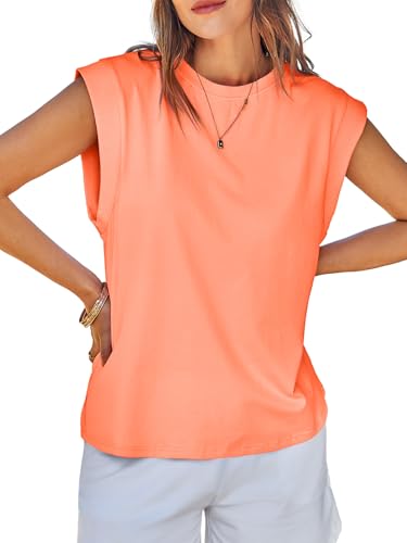 Opiniones y reviews de Playera Naranja , tabla con los diez mejores. 42 Tankaneo - playera sin mangas para mujer, de algodón, casual, ajuste holgado, básica, 2026, Naranja, X-Large