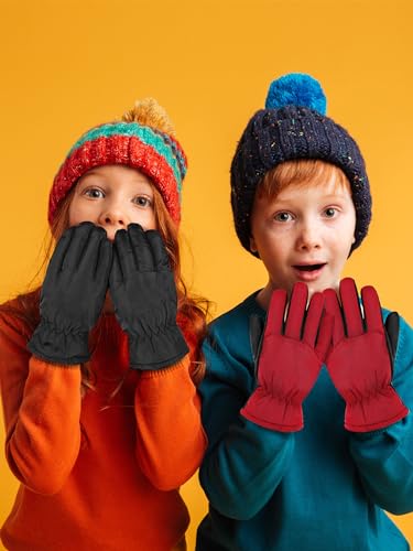 Image of SATINIOR 2 Pairs Kids Winter Snow Gloves Ski Mitten