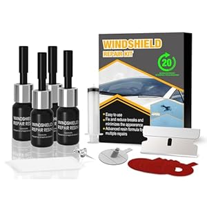 Kit de reparación de parabrisas para astillas y grietas, kit de reparación de vidrio con cabezal de inyección mejorado para astillas, grietas y grietas en forma de estrella, fijación rápida y