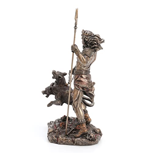 Hades Holding Staff With Cerberus Statue