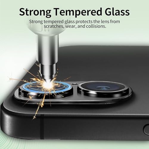 Image of Camera Lens Protector Compatible with iPhone 16 Plus (Pack of 3) | 9H Tempered Glass Camera Lens Guard | Scratch Resistant | HD Clear | Anti-Fingerprint | Easy Installation | Bubble Free