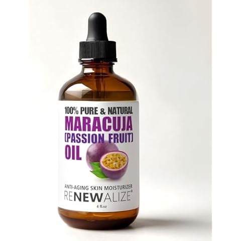Renewalize Maracuja (Passion Fruit) Seed Facial Oil Skin Moisturizer for Face | Cold Pressed and Unrefined | For All Skin Types | Large 4 fl oz bottle Cover