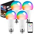 iLC Smart Light Bulb (150 Watt Equivalent) Compatible with Alexa Only, 1550 Lumens, Color Changing Warm White 2700K, 14W Bright LED Bulbs (4 Pack)