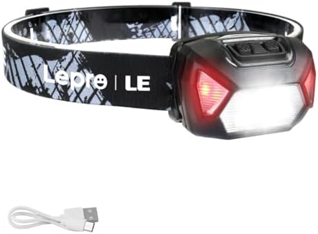 Lepro Linterna Frontal LED Recargable 2000lux, Linterna Cabeza US...