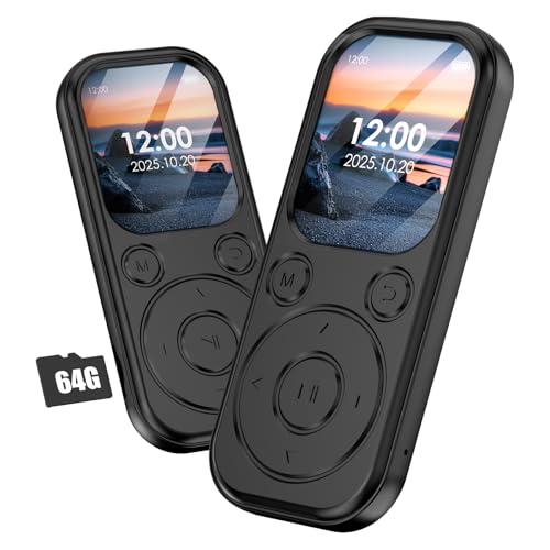 Olycism 64 GB MP3-Player mit Bluetooth 5.3, tragbarer Musik-Player mit HiFi-Klangqualität und FM-Radio, 300 mAh Akku, inkl. eingebauten Lautsprechern, geeignet für Sport, Reisen,...