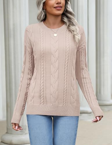 Zeagoo Cream Sweater Womens Trendy Business Cable Knit Chunky Fall Pullover - image 2