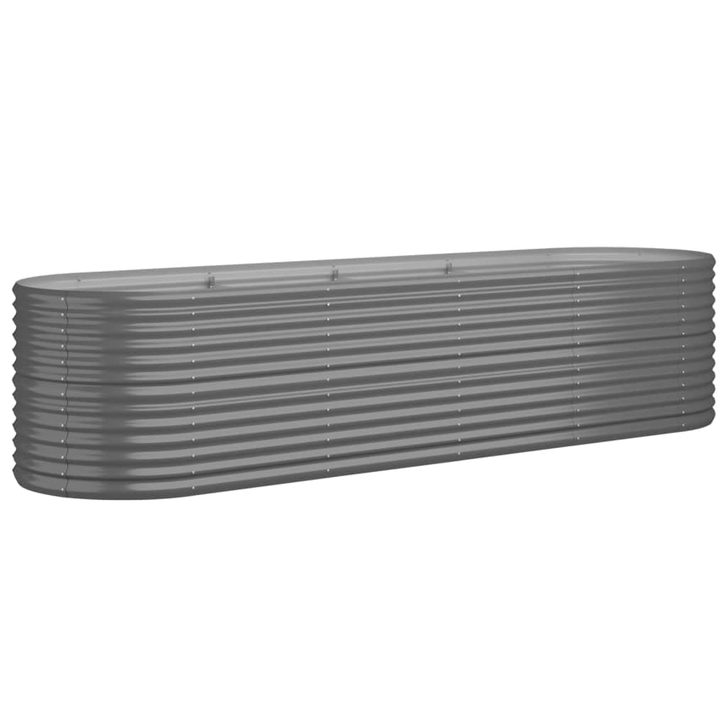 Vidaxl (, 296 X 80 X 68 Cm) Garden Planter Patio Flower Pot Raised Garden Bed Powder-Coated Steel Grey