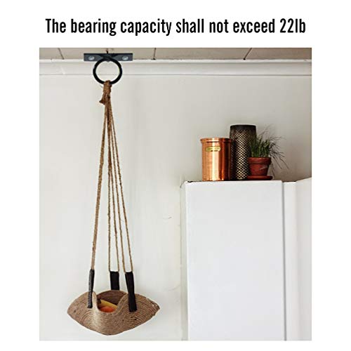 Image of Aoneky 2 Inch Heavy Duty D-Ring Hanger - Metal Wall Mount Hooks for Hanging Plants, Macrame, Decorative Ropes, Safety Gates & DIY Projects, 22 lb Capacity, Black (5)