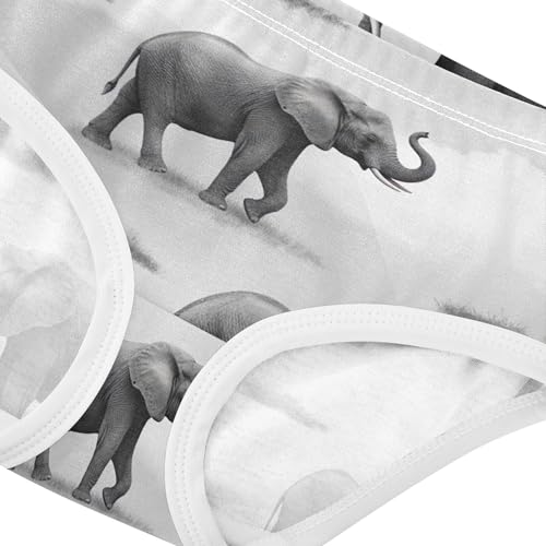 Cartoon Toddler Underwear Floral 2t Cotton Cute Panties Girl African Elephants Black White Underpants Briefs4