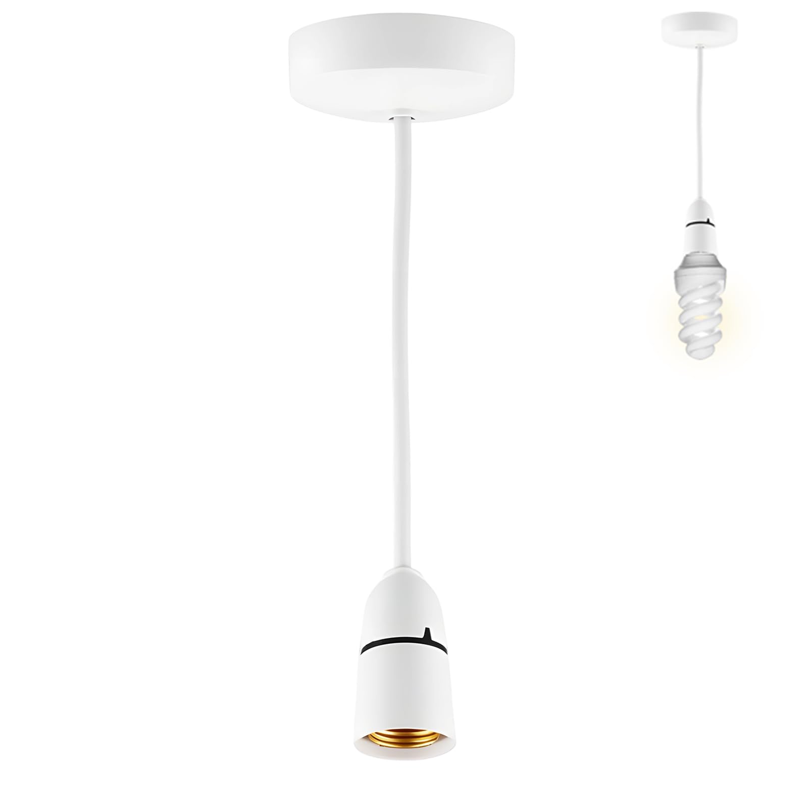 PSFXBM Ceiling Pendant Light Fitting, E27 Lamp Holder 90 * 70 * 32mm, Ceiling Hanging Lights Fixtures Modern Hanging Light Fixture Kit for Kitchen Island, Living Room, Bedroom, Dining Area Lighting